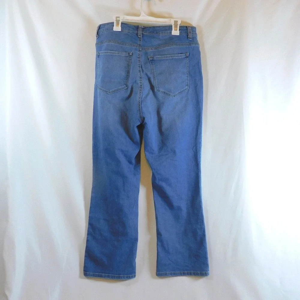 Style & Co Womens Straight‎ Crop Jeans Medium Wash Blue Denim Pants